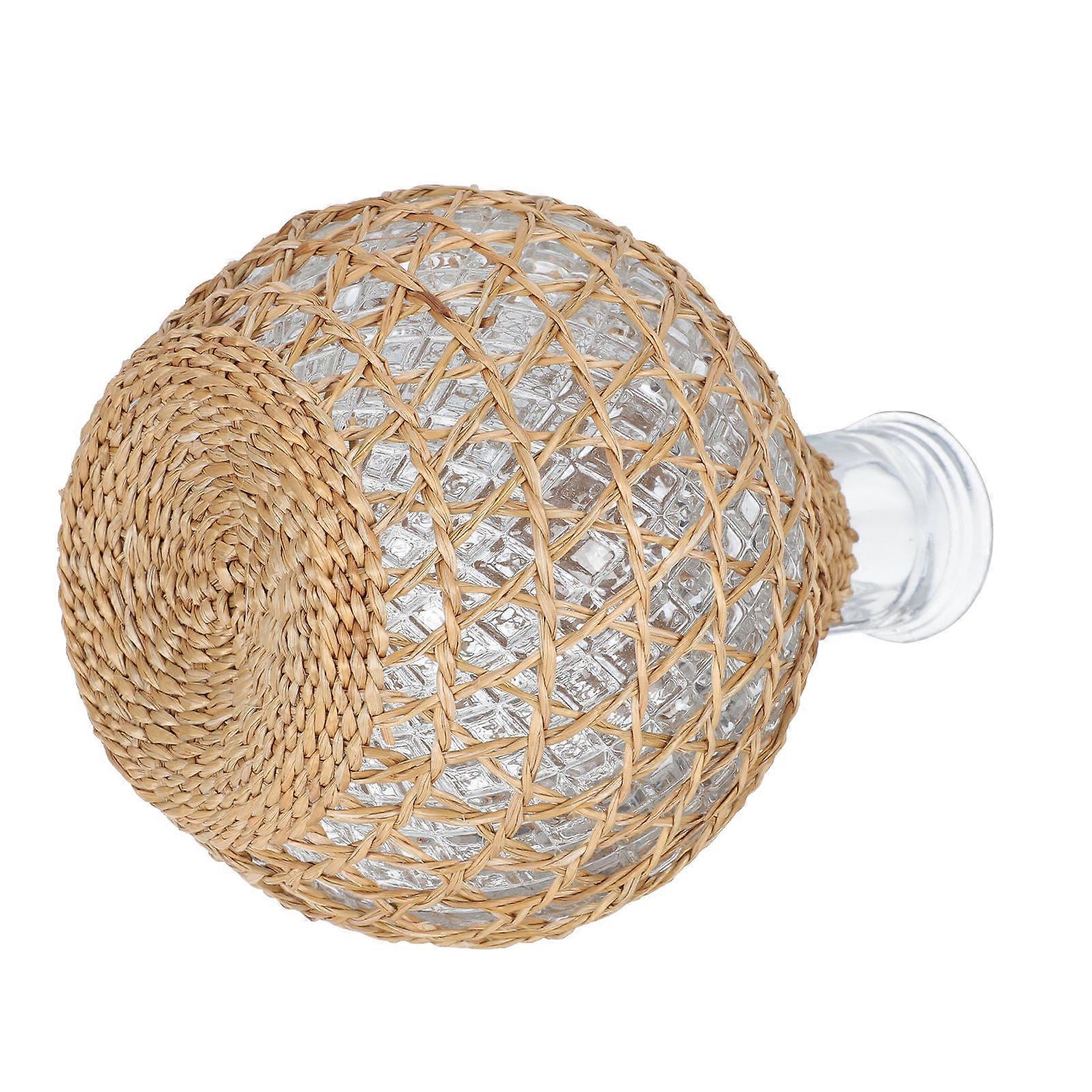 Rattan Glass Flower Vase for Decor with Assorted Color and Beautiful Design 1pc
