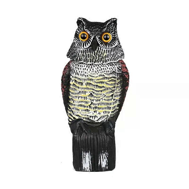 Realistic Bird Repeller Imitation Owl Swivel Head Decoy Protection Repellent