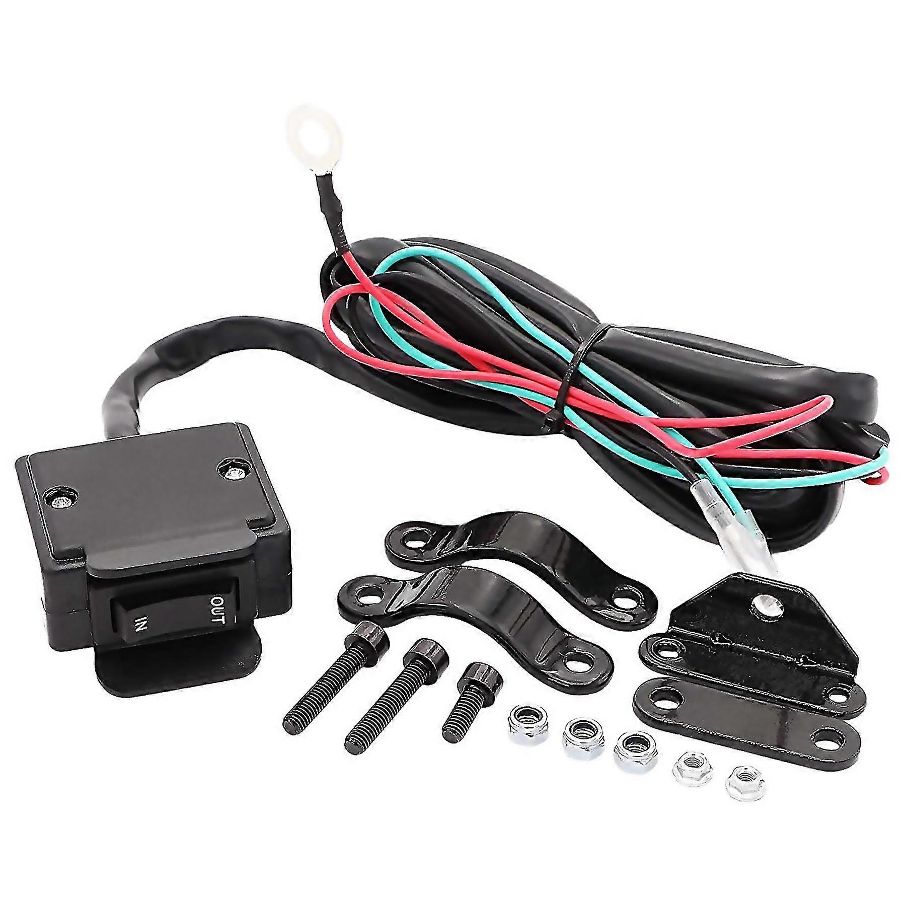 12v Atv Winch Rocker Switch With Handlebar Control Line Kit For Atvutv