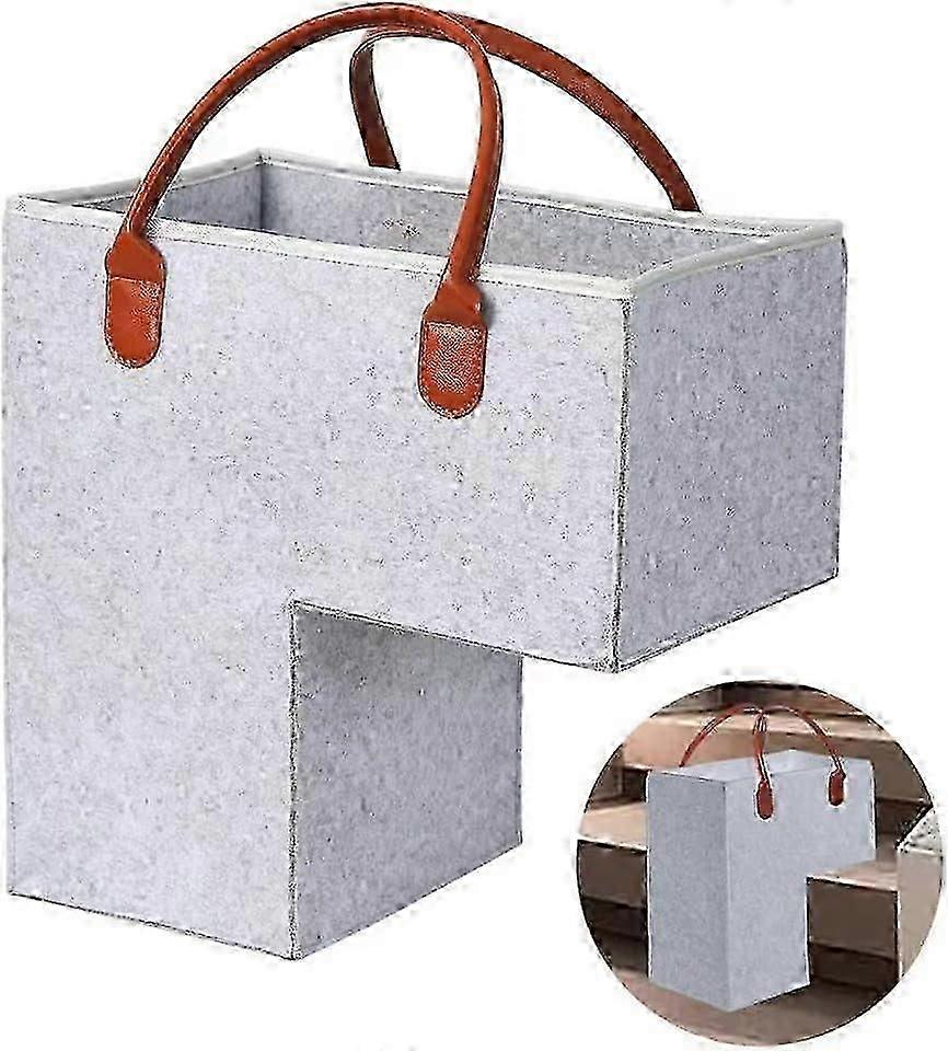 Treppenkorb - Stufenkorb mit Ledergriff