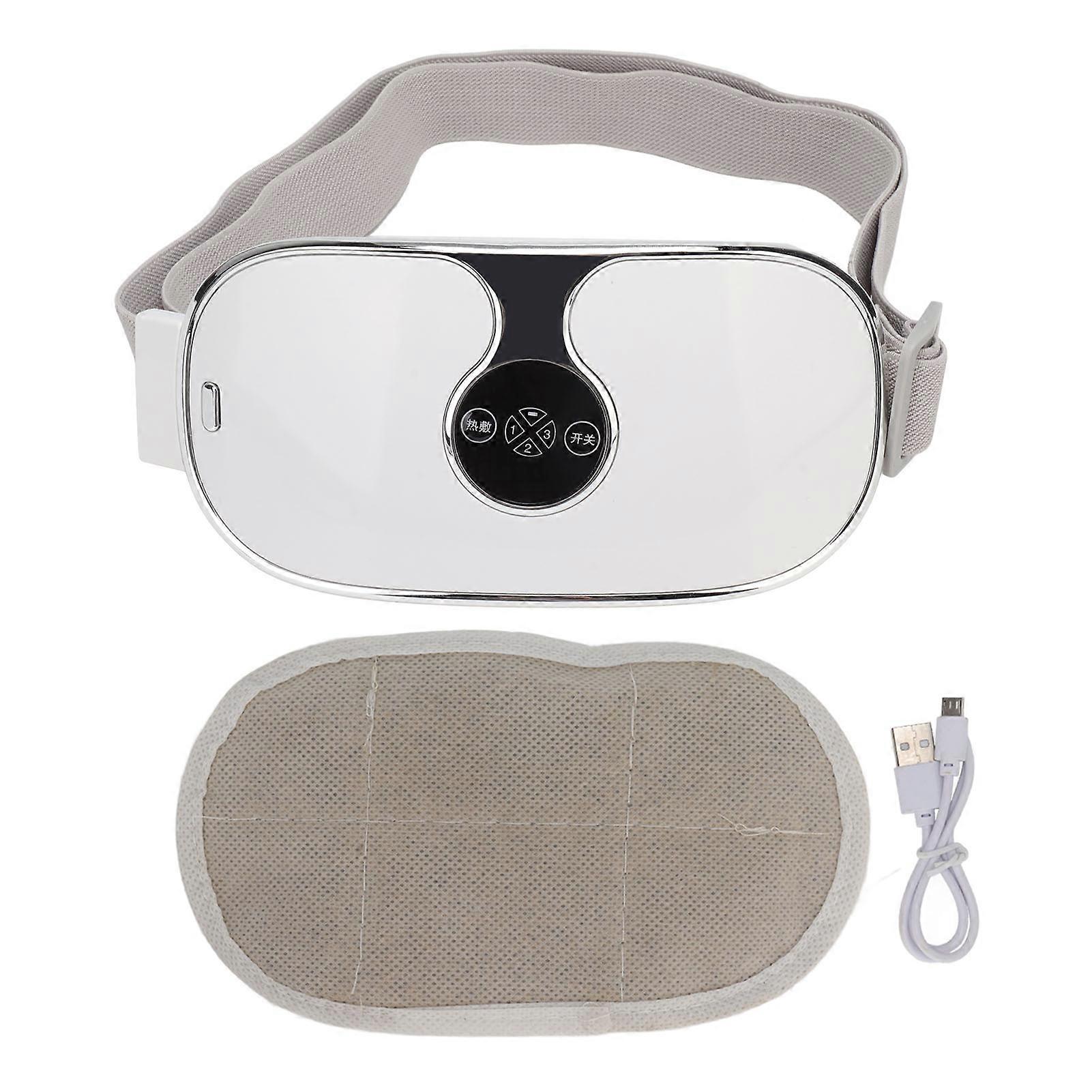 Menstrual Heating Pad 3 Temp Modes Vibration Massage Cordless White