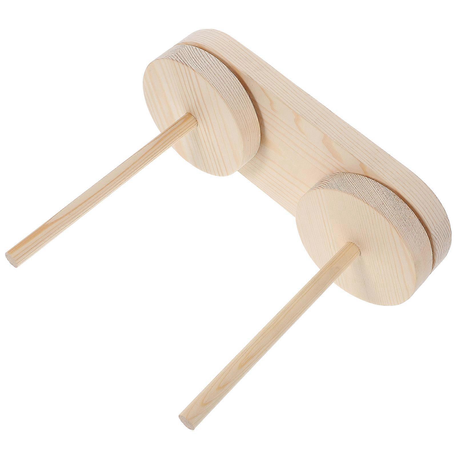 Wooden Thread Holder for Home with Rotatable Design Beige Synthetic Material Helps Organize Yarn