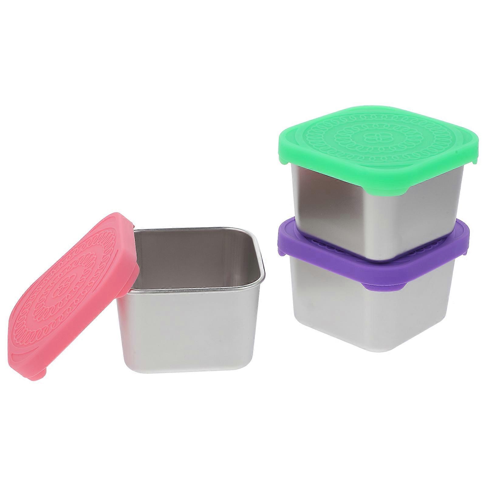 3pcs Stainless Steel Dipping Cups with Lids, Leakproof Sauce Containers for Condiments, Portable for Parties, Picnics, Outdoor Events