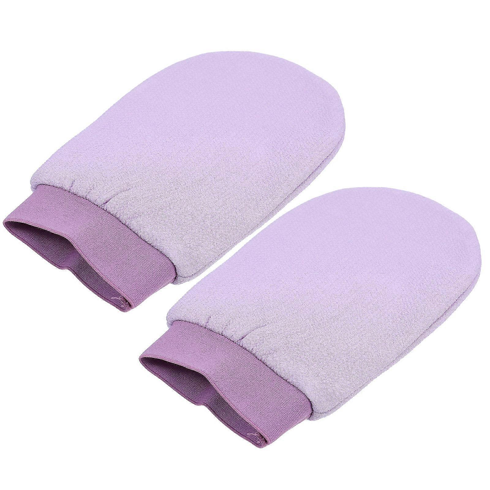 Exfoliating Back Scrub Towels 2Pcs Assorted Color Bathing Gloves For Women 21.00X14.00X0.30cm Double-Sided Design Body Exfoliation