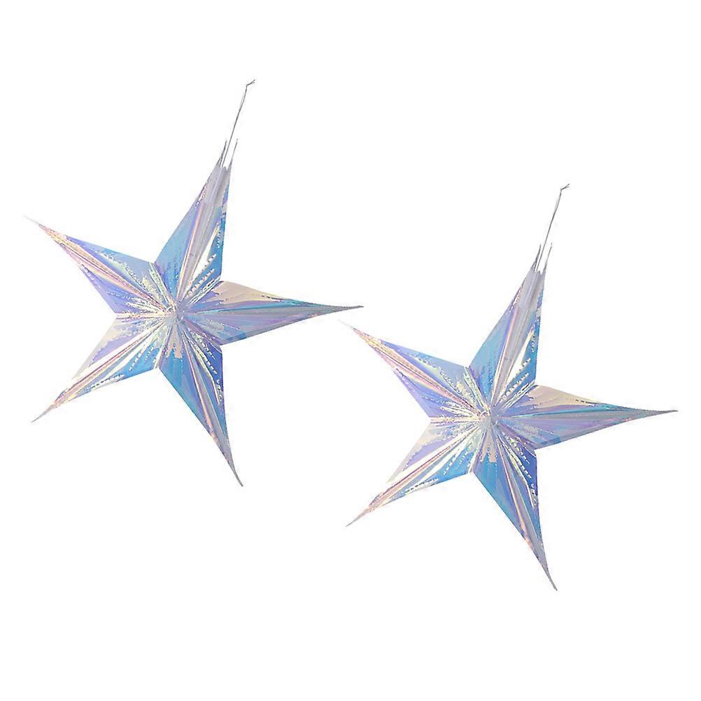 Elegant Wall Hanging Decor 2Set Delicate Design Five-pointed Star Pendants Ideal For Party Decor And Indoor Outdoor Spaces