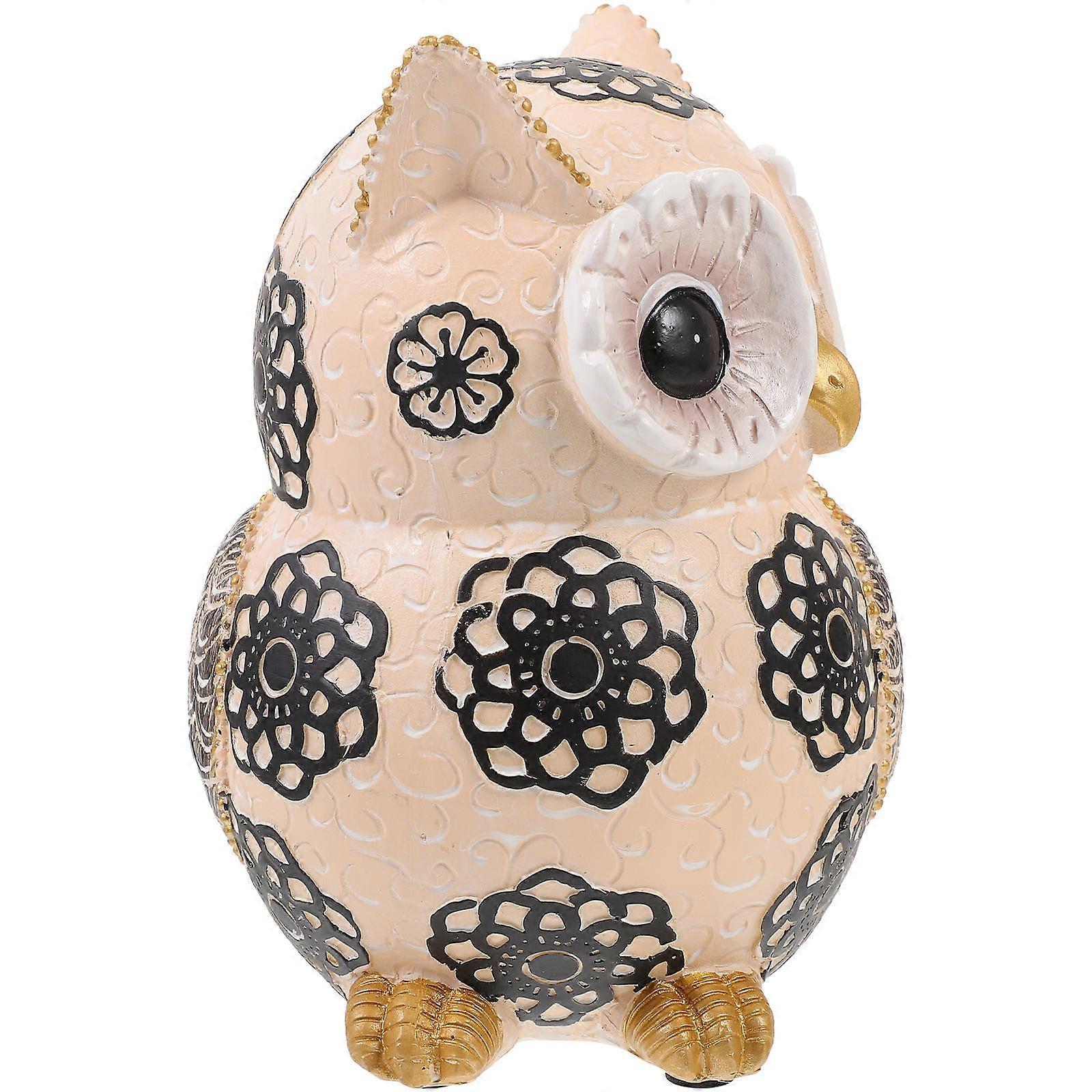 Compact Resin Owl Statue Desktop Figurine for Office Home Decoration Space Saving Ornament for Table Shelf Cabinet Craft Gift