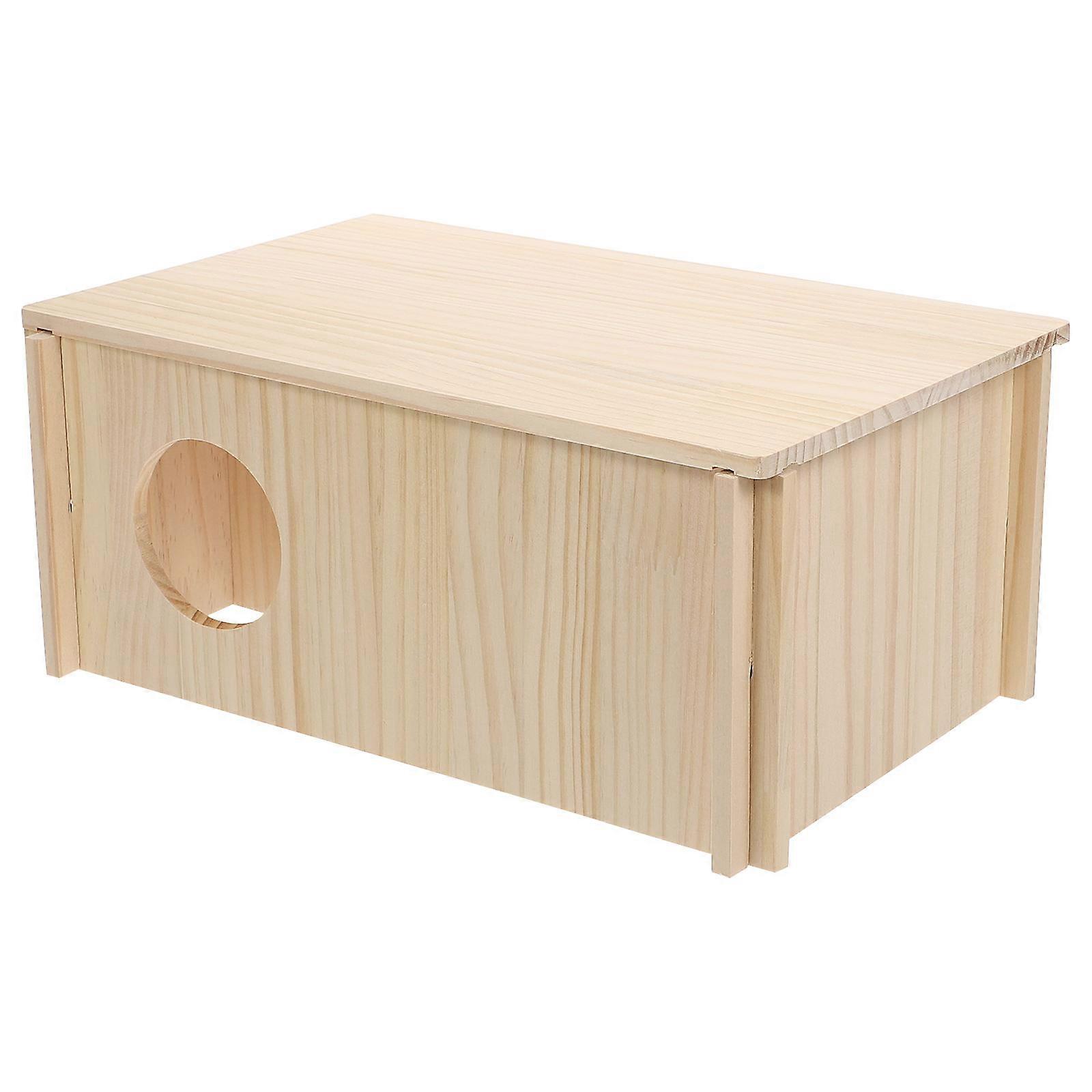 Wooden Hamster Hideout Nest for Small Pets – Natural Safe Bite House for Rabbits, Guinea Pigs, and Teeth Grinding