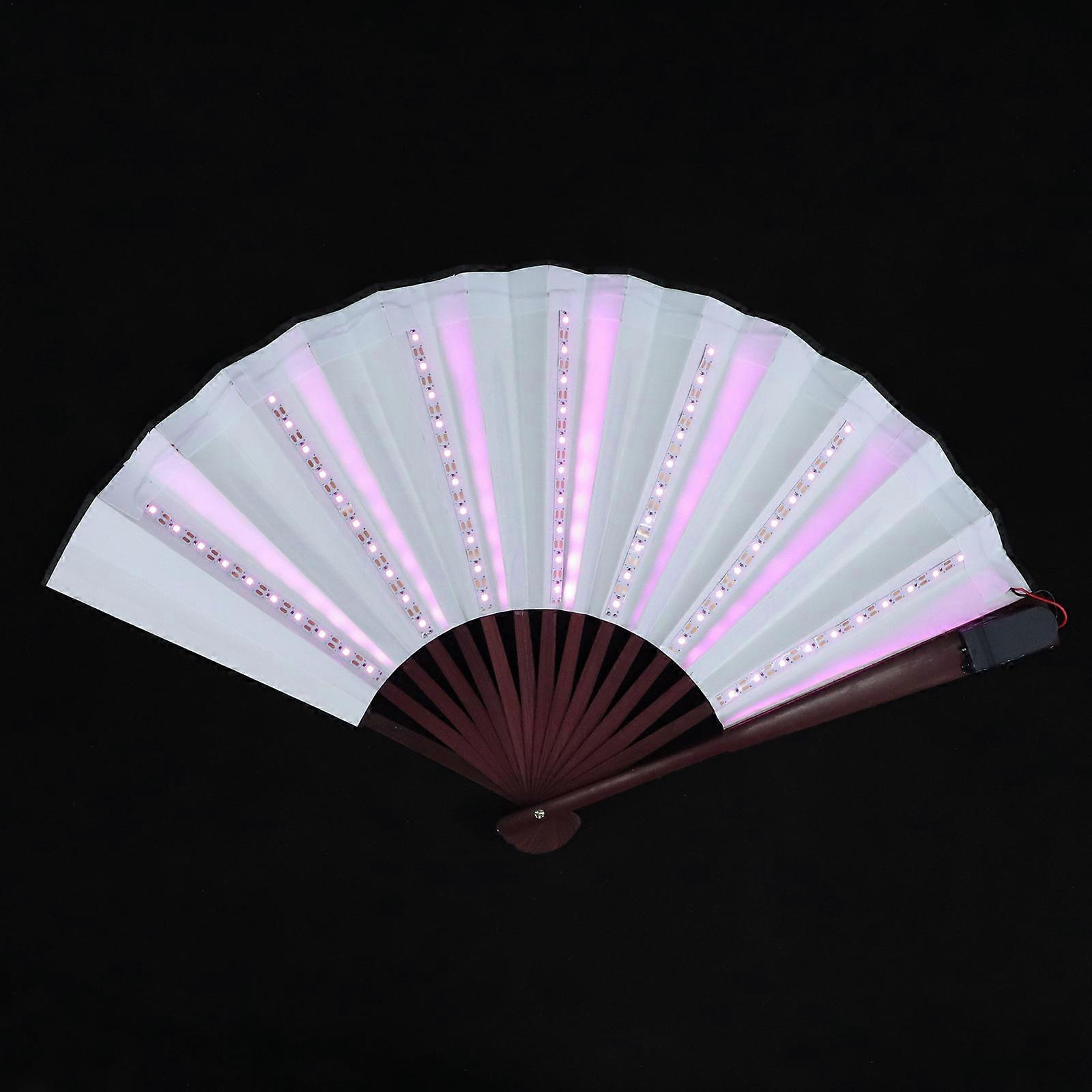 LED Glowing Folding Fan Unique Light Effects Performance Fan for Parties, Festivals & Events High Grade Material for Use