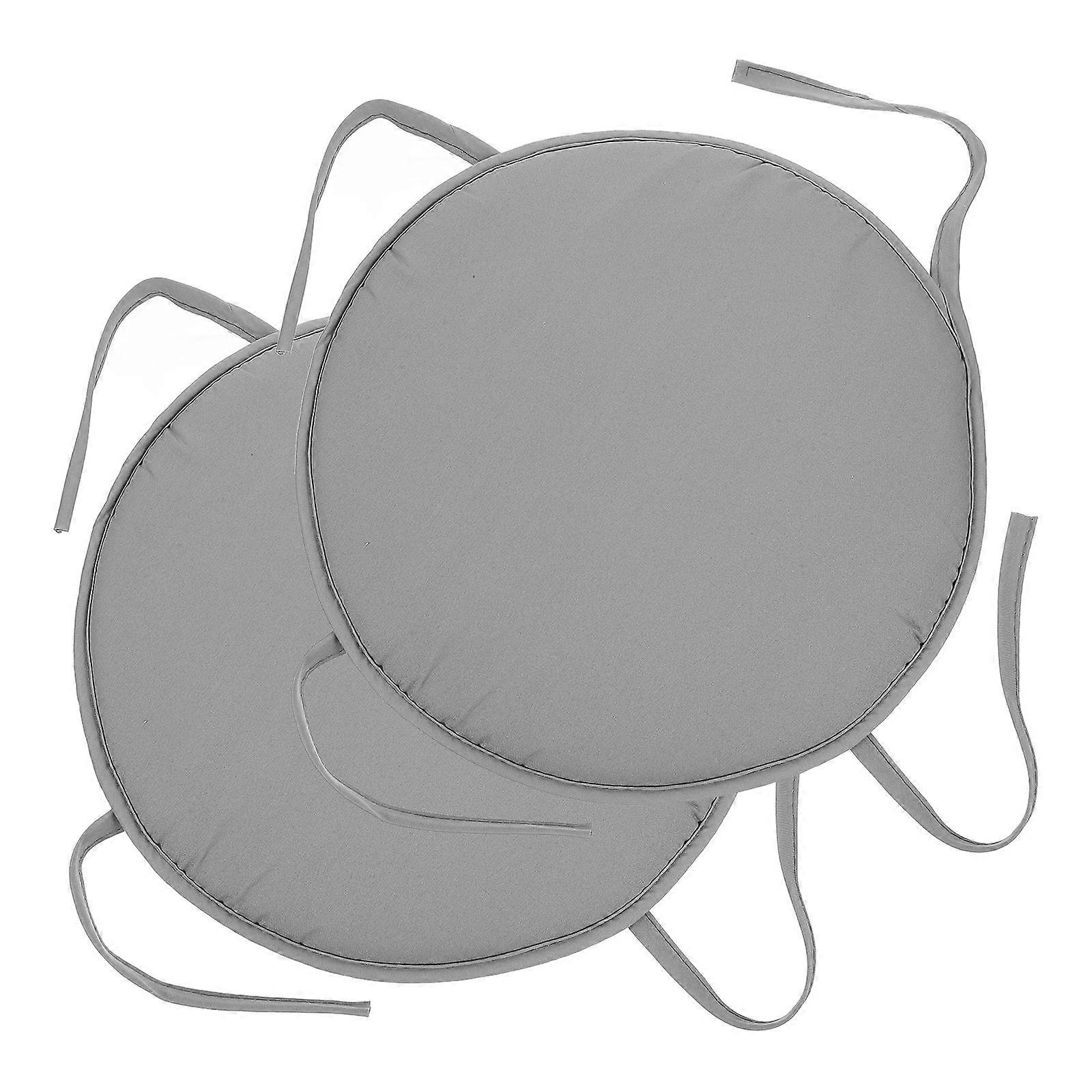 2pcs Round Thick Memory Seat Cushions with Ties for Patio Chairs, Non Slip Bistro Furniture Padding for Outdoor Decor