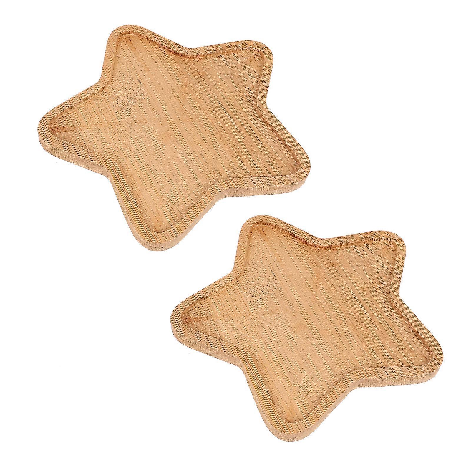 Kleines Serviertablett Bambus DIY Bastelteller für Heimdekoration Tragbare Größe 2 Stück