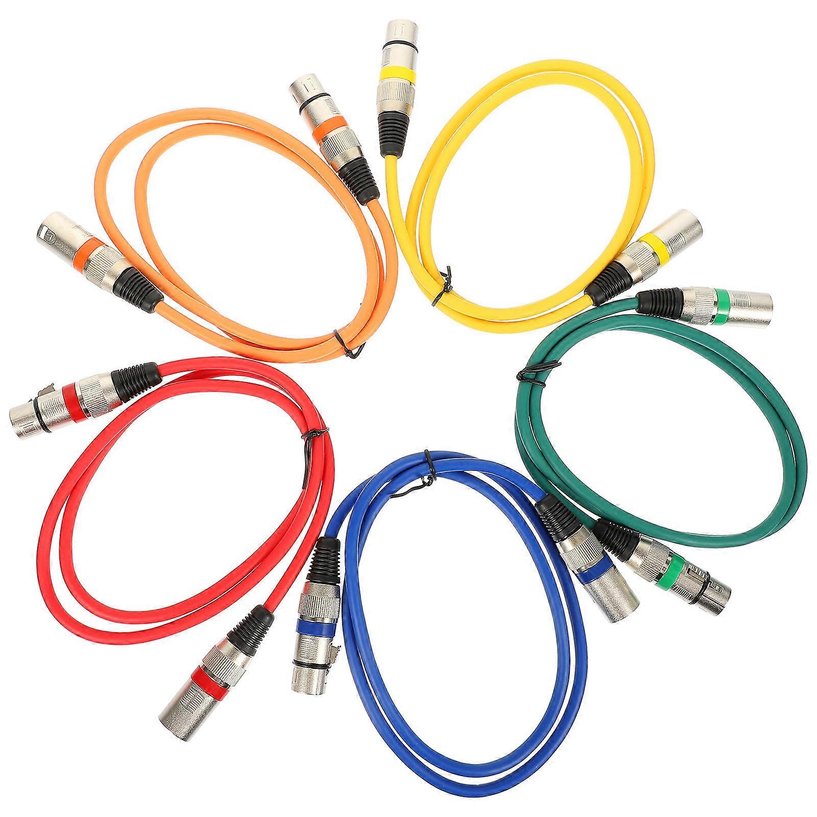 5Pcs Audio Wires Extension Cables For Audio Equipment 100cm Assorted Color Sound Quality Improvement For Various Occasions