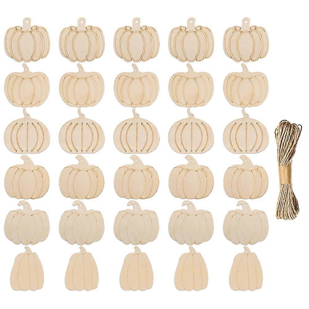 Pumpkin Shaped Cutout Wooden Slice For Craft Enthusiasts Autumn Festivals 10X10Cm Hanging Ornament 1 Set