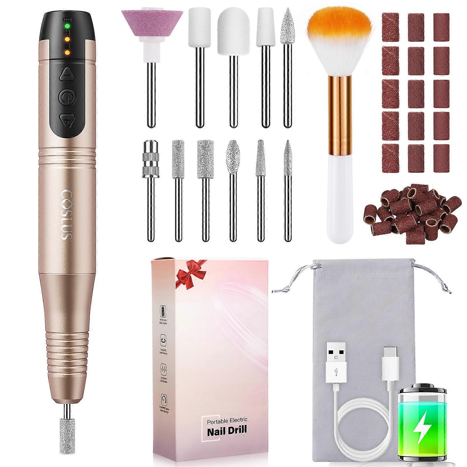 Electric Nail Drill Machine For Women Manicure And Pedicure Tool With Aluminium Plastic Material In Assorted Color And Protective Features 1Set