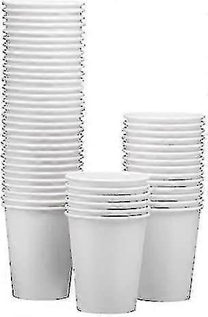 Disposable Paper Cups, 100pcs, 8oz, White (2025 New)