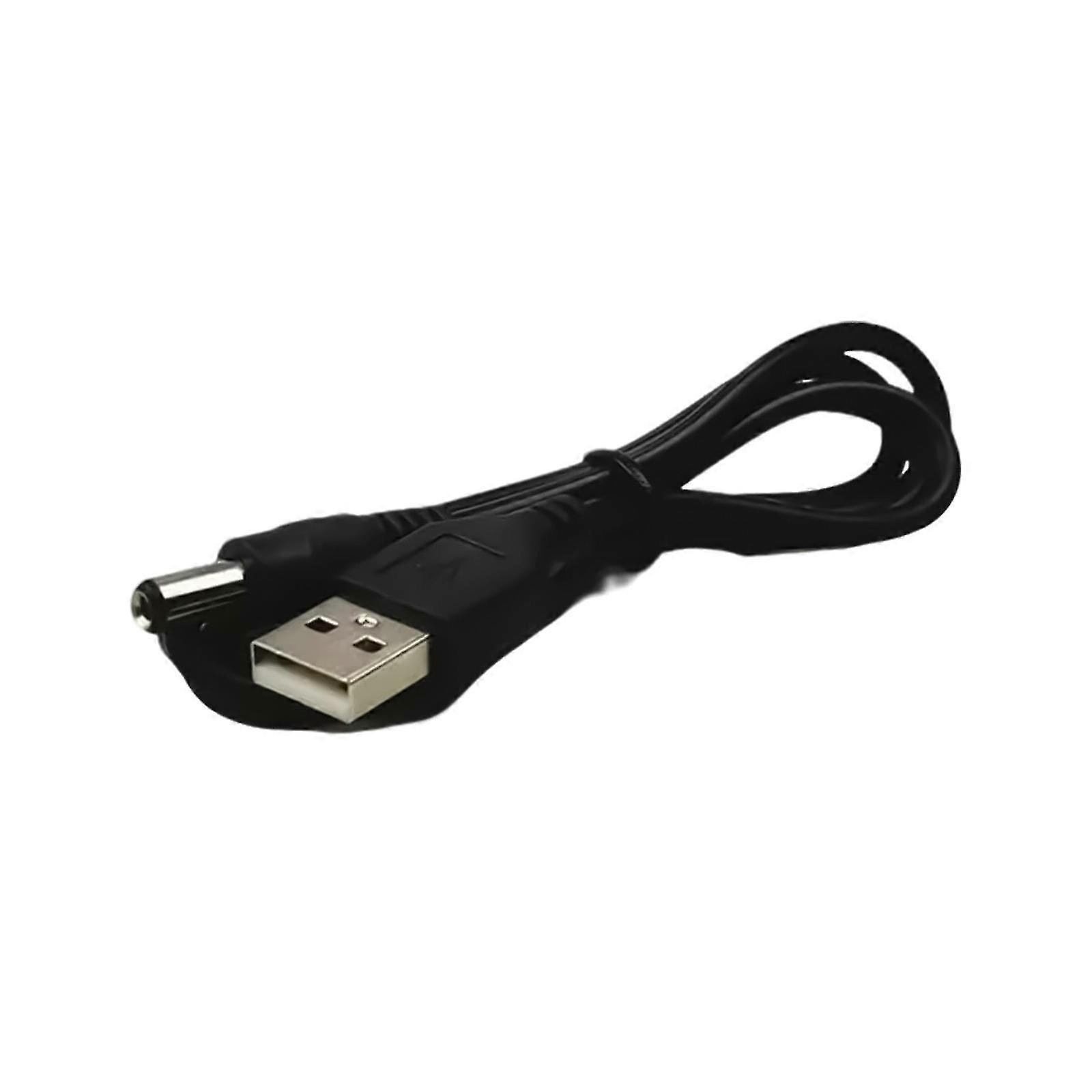 2025 120cm Length USB to DC5.5mmx2.1mm Power Charging Cable for LED Lamp Monitoring Cameras Fan and Digital Gagets  Black