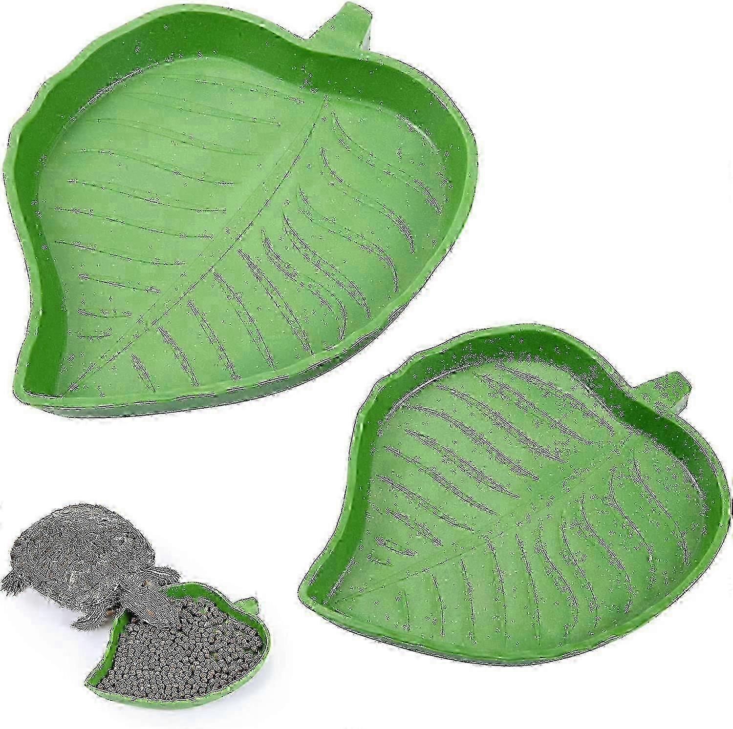 2025 2er Pack Reptilien Futter Wassernäpfe, Schildkröte Futter Wasser Schüssel Teller für Krabbeln Haustier Schildkröten oder kleine Reptilien, 2 Größen
