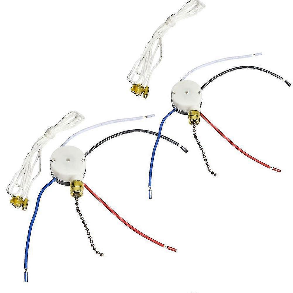Ceiling Fan Pull Switch,ze-208s E89885 3 Speed 4 Wire Fan Switch Pull Chain Cord Switch Fan Lights Switch Replacement-DT
