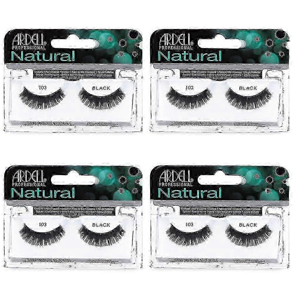 2025 Natural Lashes False Eyelashes 101 Black Demi (4 pack)