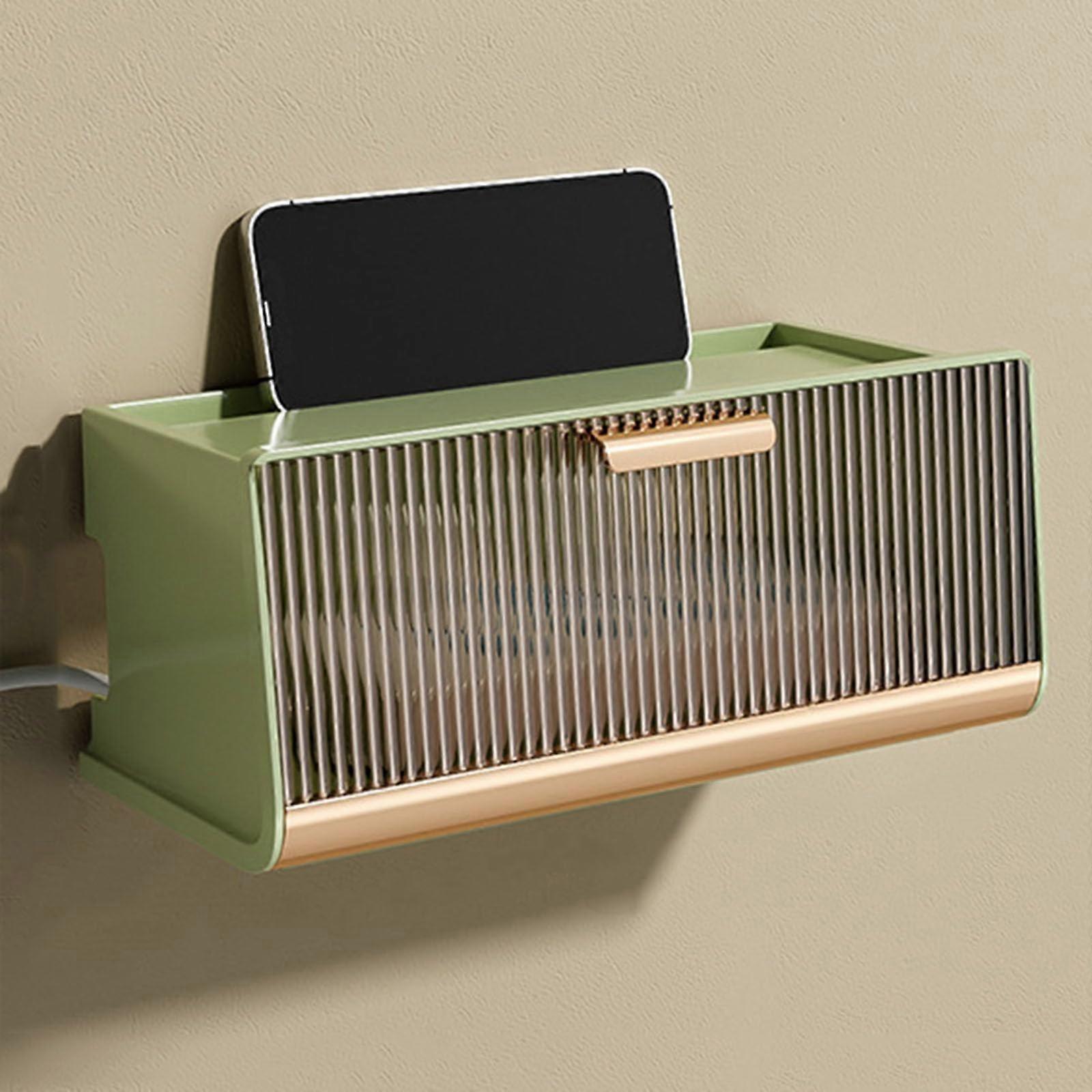 Router Shelf Wall Mounted for WiFi Router and Storage Box, Large Capacity Power Strip Socket Cable Organizer for Home