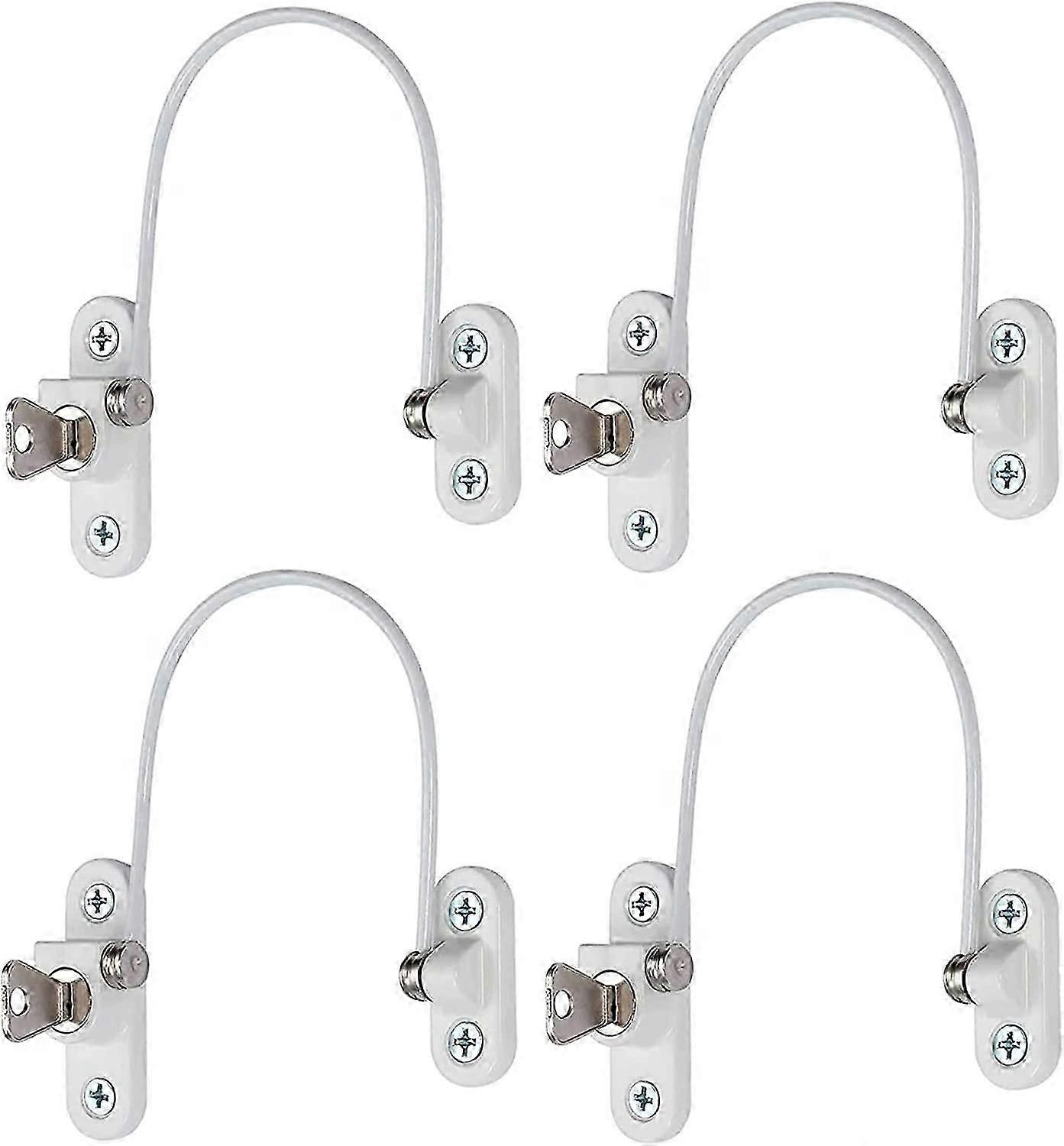 PCS Window Safety Lock, Window Safety Door Lock with Key for Child Baby, Anti-theft Cable Lock Sliding Door Window Restrictor Stainless Steel with Scr