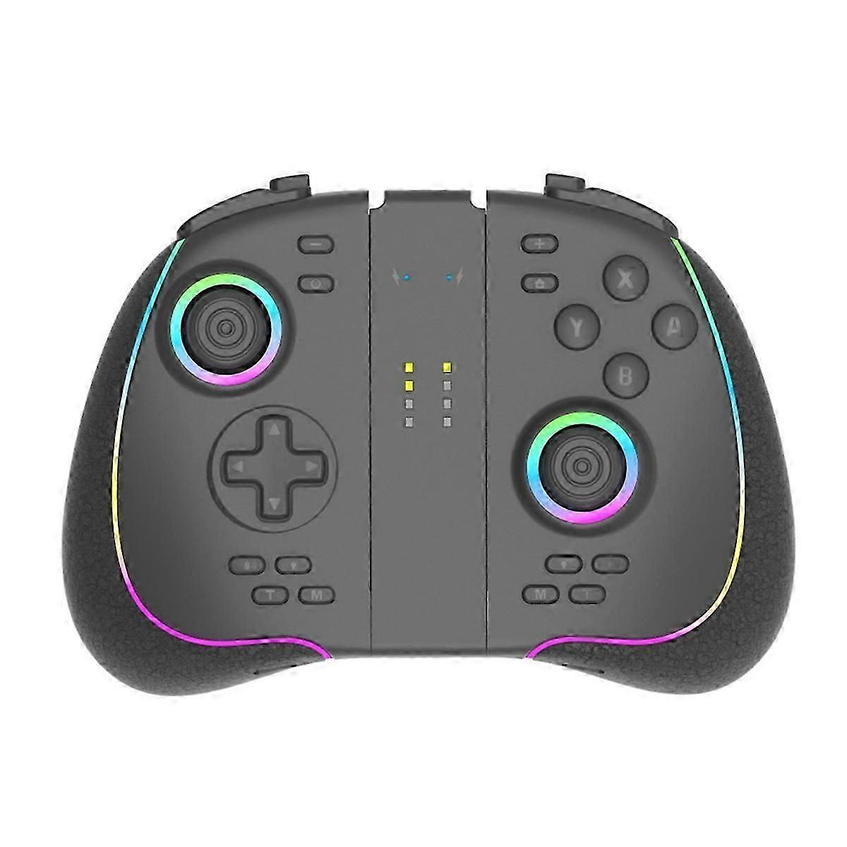 Wireless Joy-Pad Game Controller for Switch/OLED/Lite with Programmable RGB Lights 6- Gyro Turbo & V