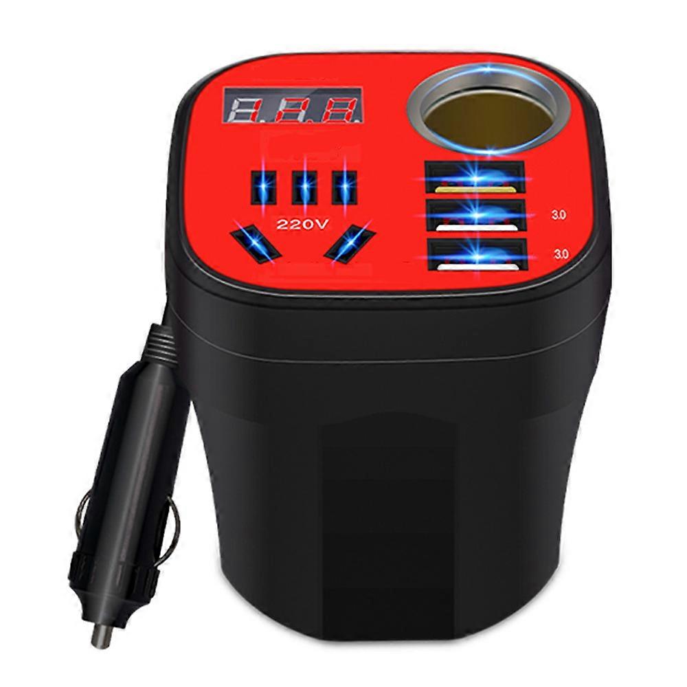Onduleur de voiture 12V 24V à 220V 200W avec charge rapide Convertisseur de puissance multifonctionnel 3.0 pour une utilisation automatique