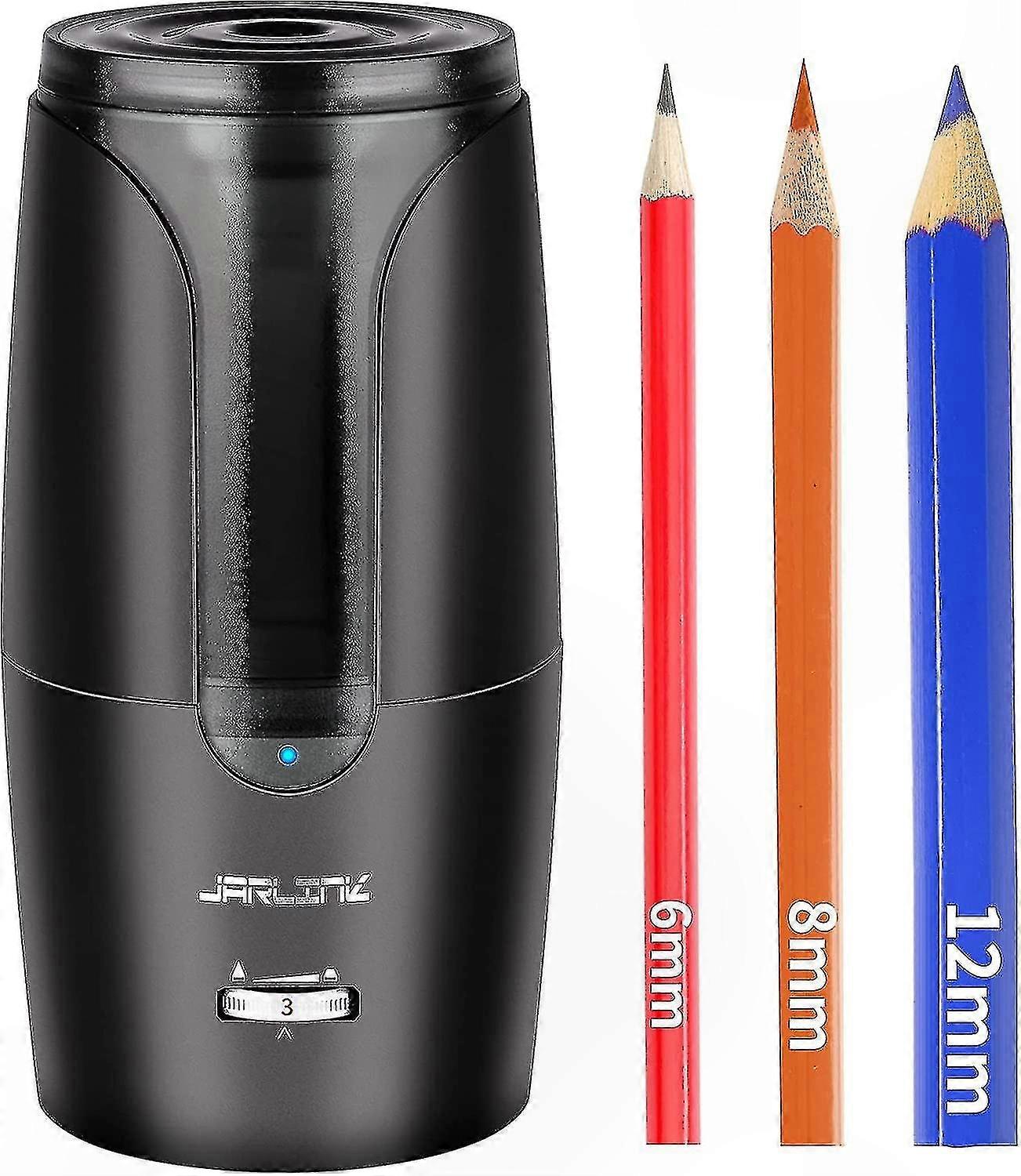 Auto-Stop Rechargeable Pencil Sharpener for 6-12mm, Portable Classroom Essential