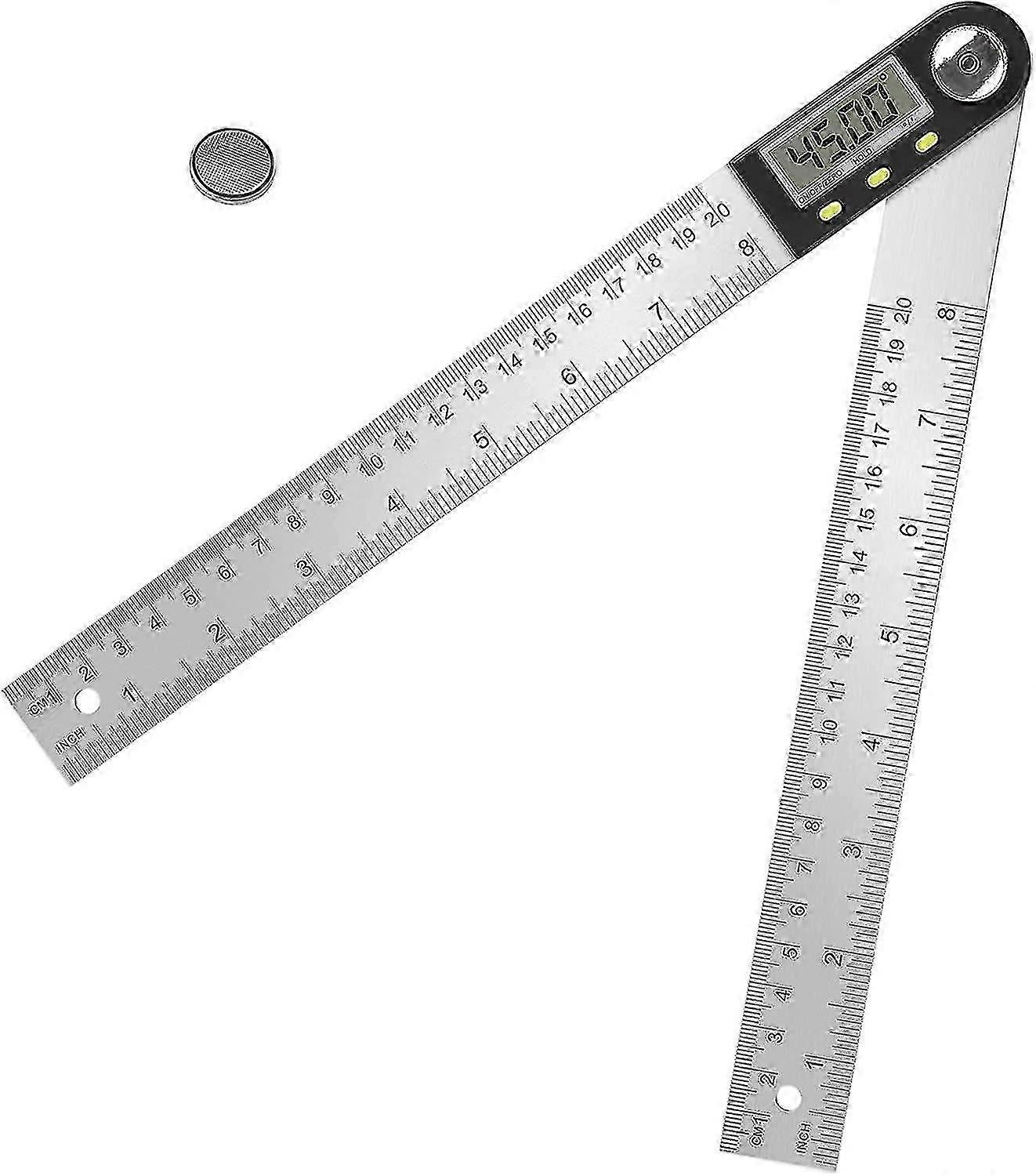 Digitales Winkellineal, 200mm Edelstahl, Nulleinstellung, Lock-Funktion, LCD-Display, 360° Messwinkel