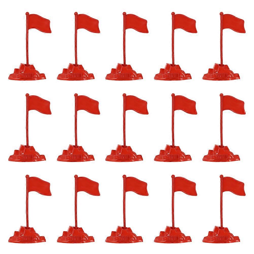 Red Flag Model Miniature Flag for Diorama Display 60Pcs on Sticks