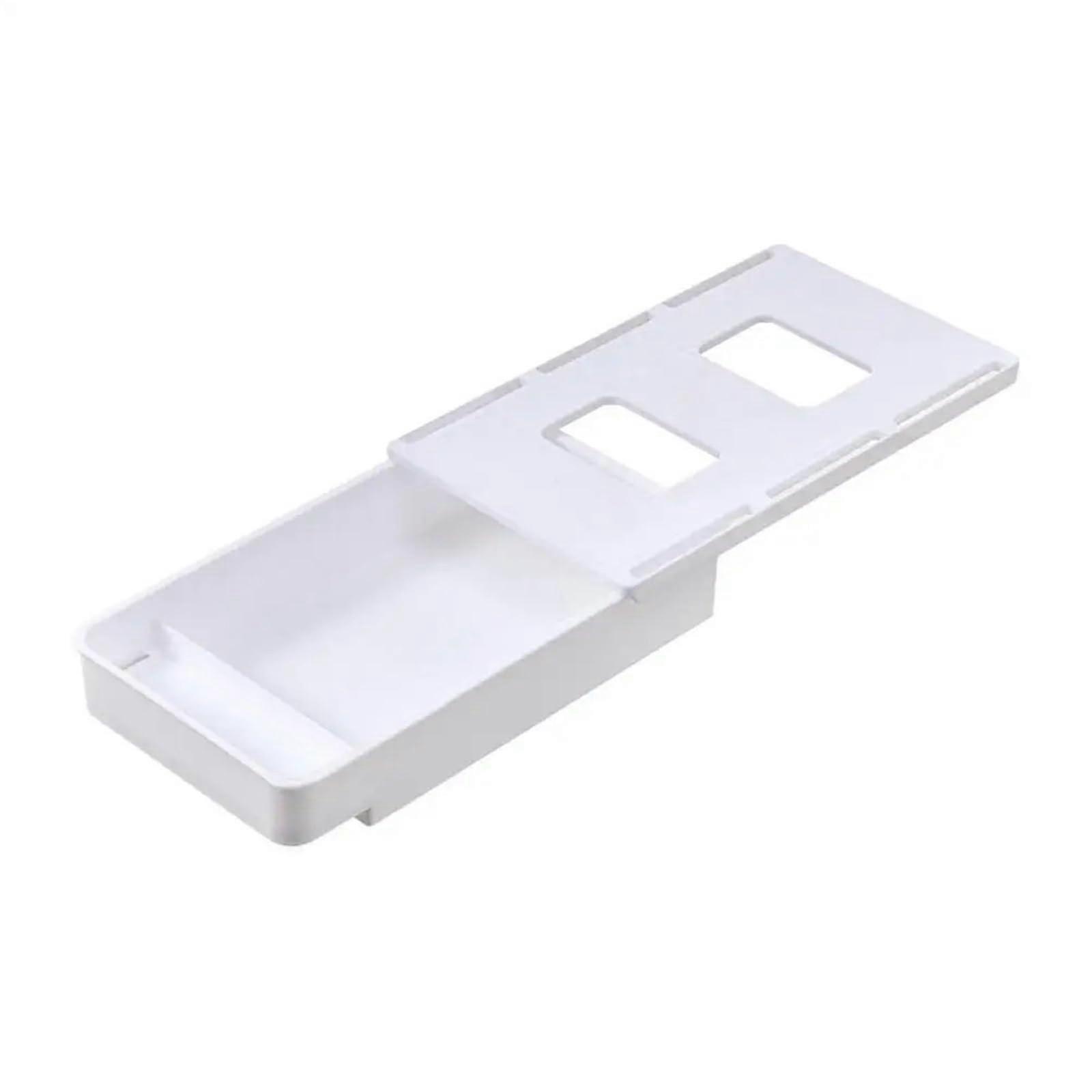Under Desk Drawer Organizer Self-Adhesive Slide-Out Storage Box for Office and Vanity, Pure White M, Stationery Storage Solution