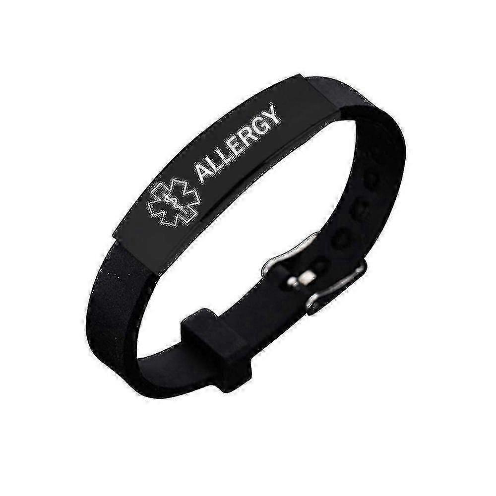 Titanium Steel Silicone Medical Information Bracelet TAO