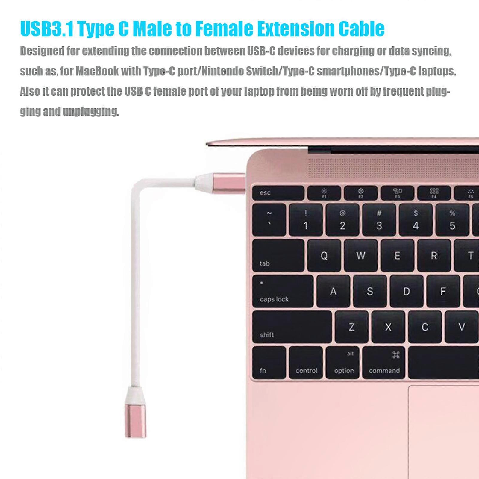 USB-C Extension Cable 1M: Fast Data Sync & Charging for MacBook, Nintendo Switch