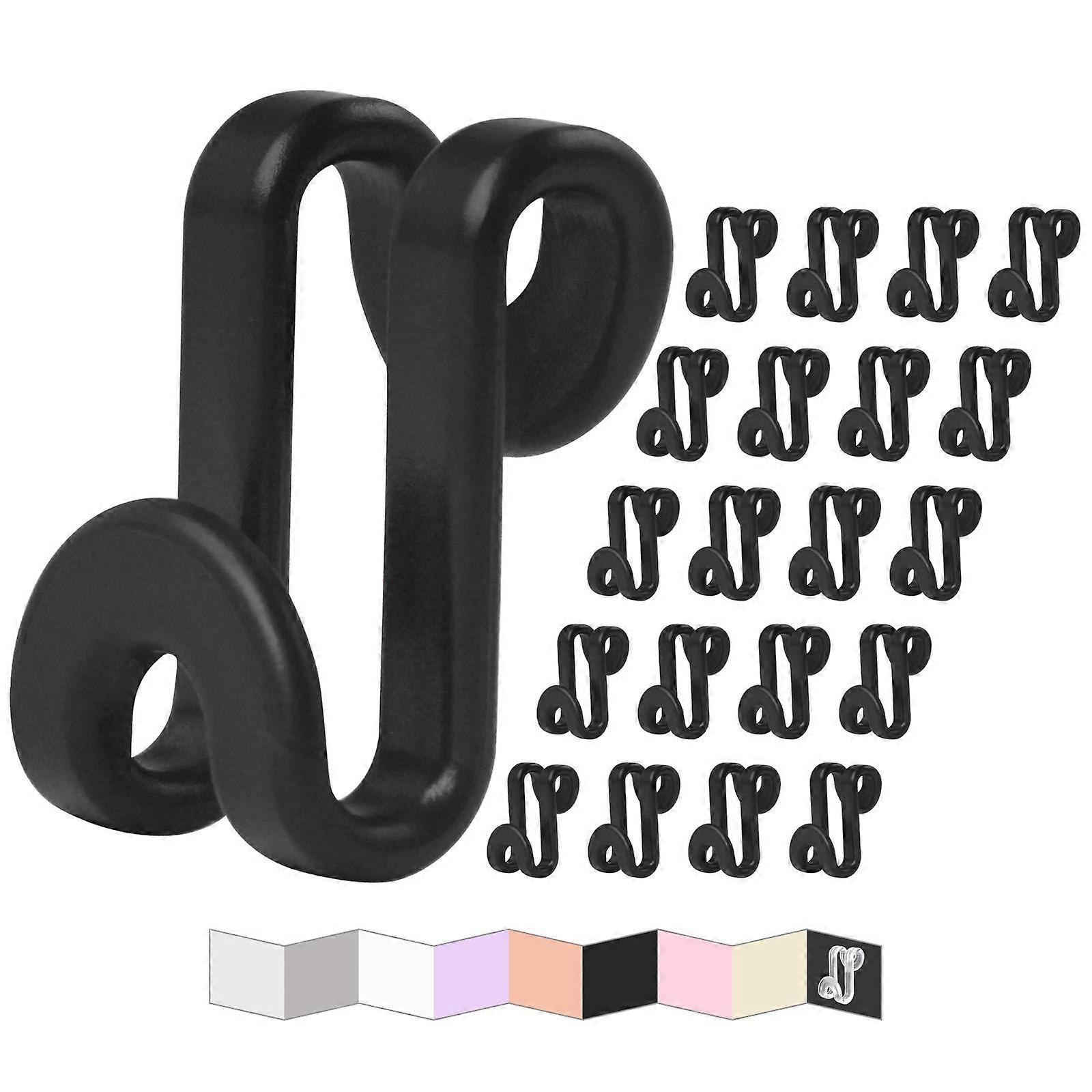Clothes Hanger Connector Hooks Cascading Hanger Extender Clips For Closet Heavy-Duty Space-Saving Hangers Accessory 60 Pack Black
