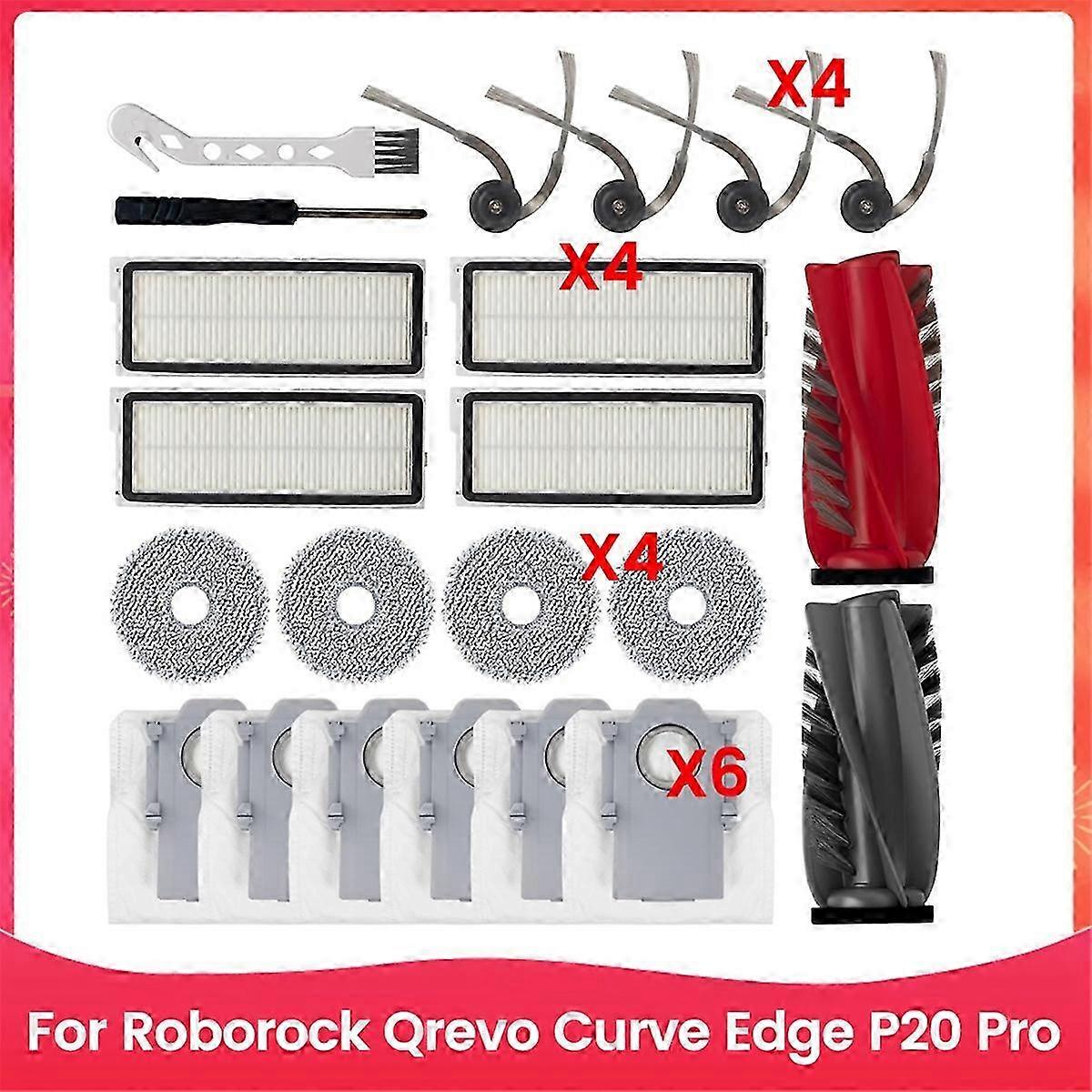 Suitable for Roborock Qrevo P20 Pro Vacuum Cleaner Replacement Side Brush HEPA Filter