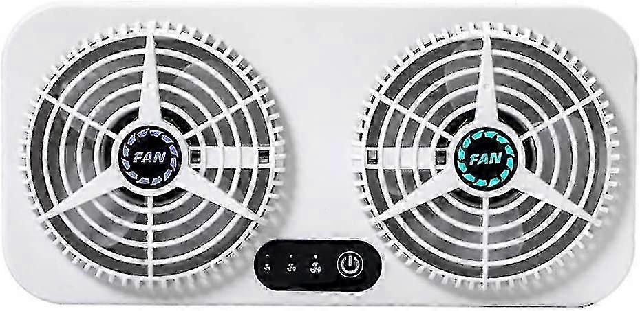 Ventilation fan for car and home with adjustable wind speed, white