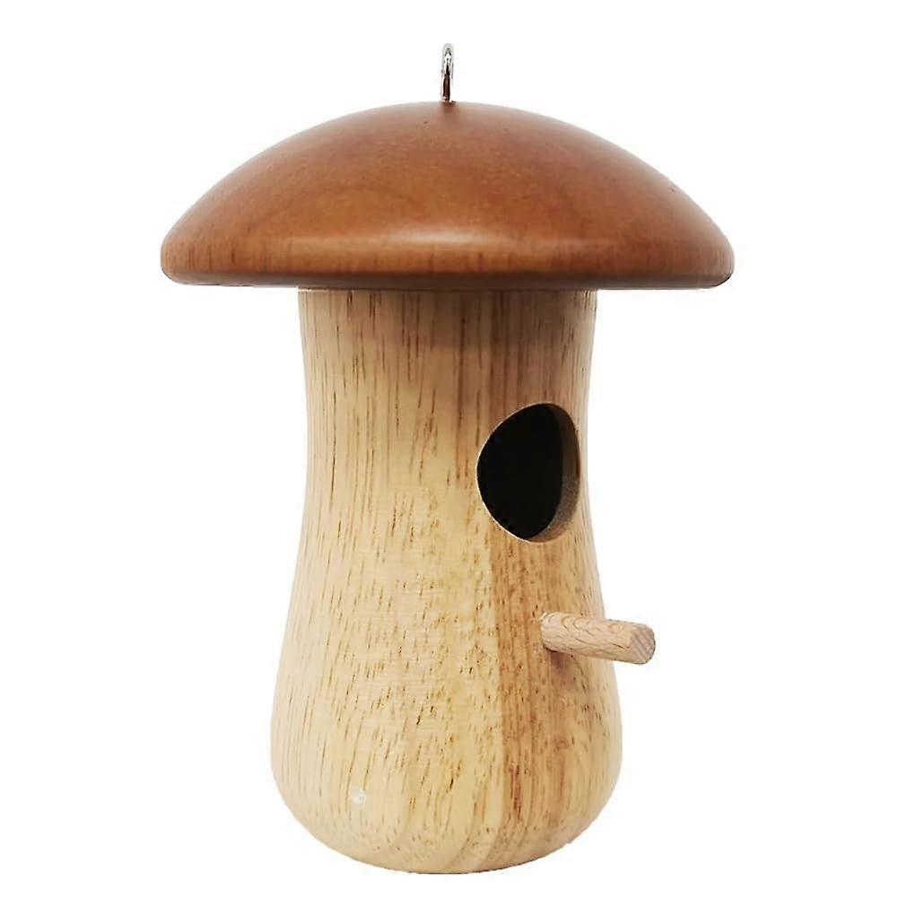 Bird House Outdoor Mushroom Shaped Nesting Box, Easy to Use, For Garden Birds