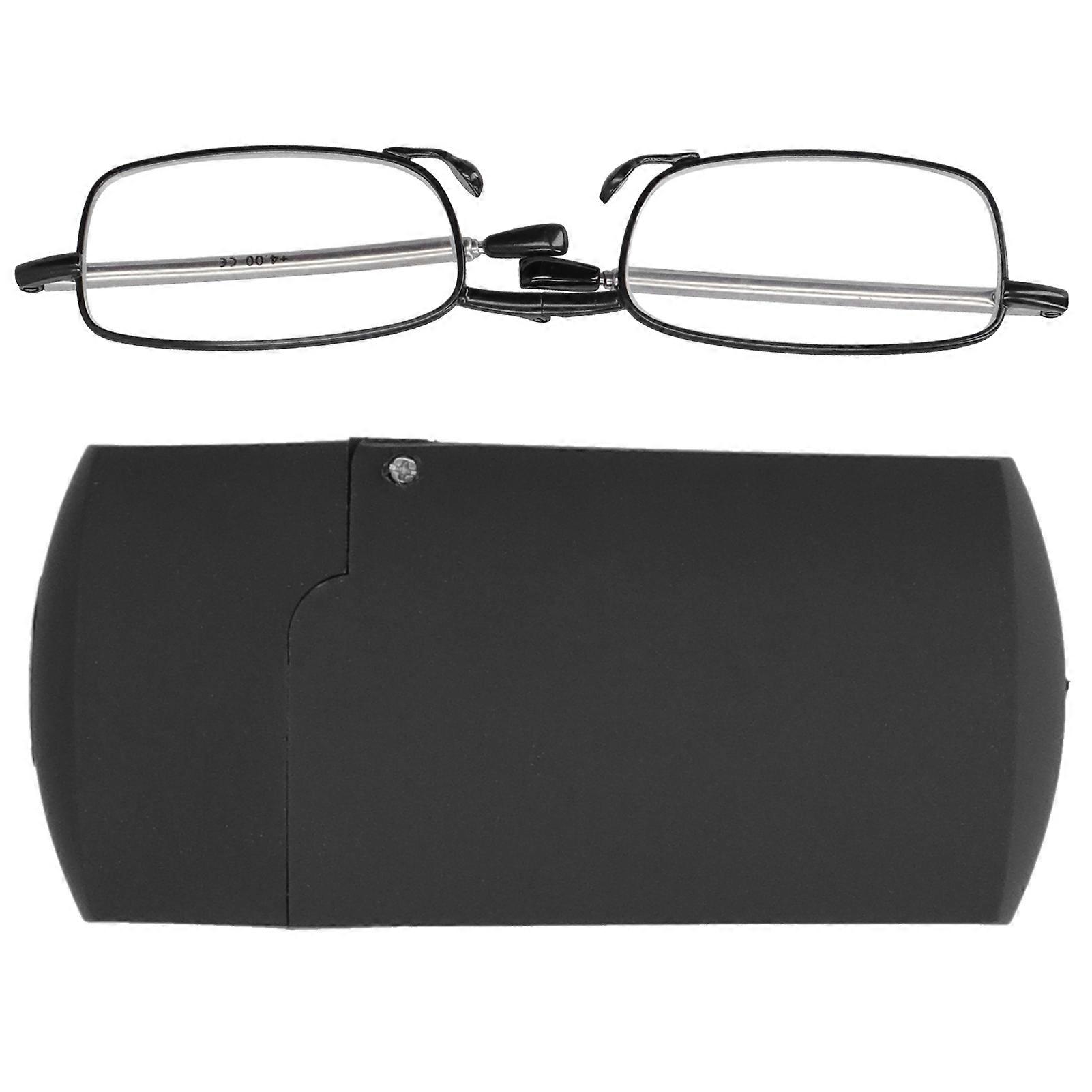 Foldable Blue Light Blocking Reading Presbyopic Glasses for Elderly Reading(+150 Square Frame Black)