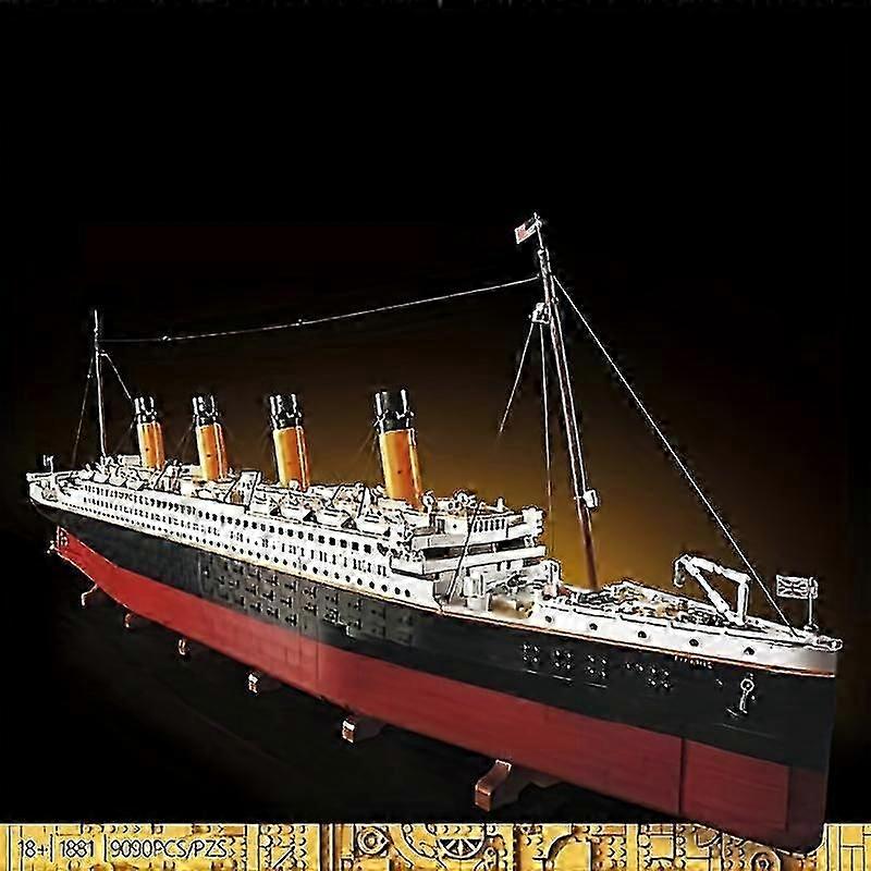 New 9090pcs Movie Large Cruise Boat Ship Steamship Rms Cruise Ship Building Blocks Bricks Toys-bbcs