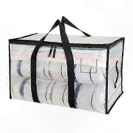 Heavy Duty Clear Storage Bags with Reinforced Handles and Secure Zipper for Space-Saving Organization