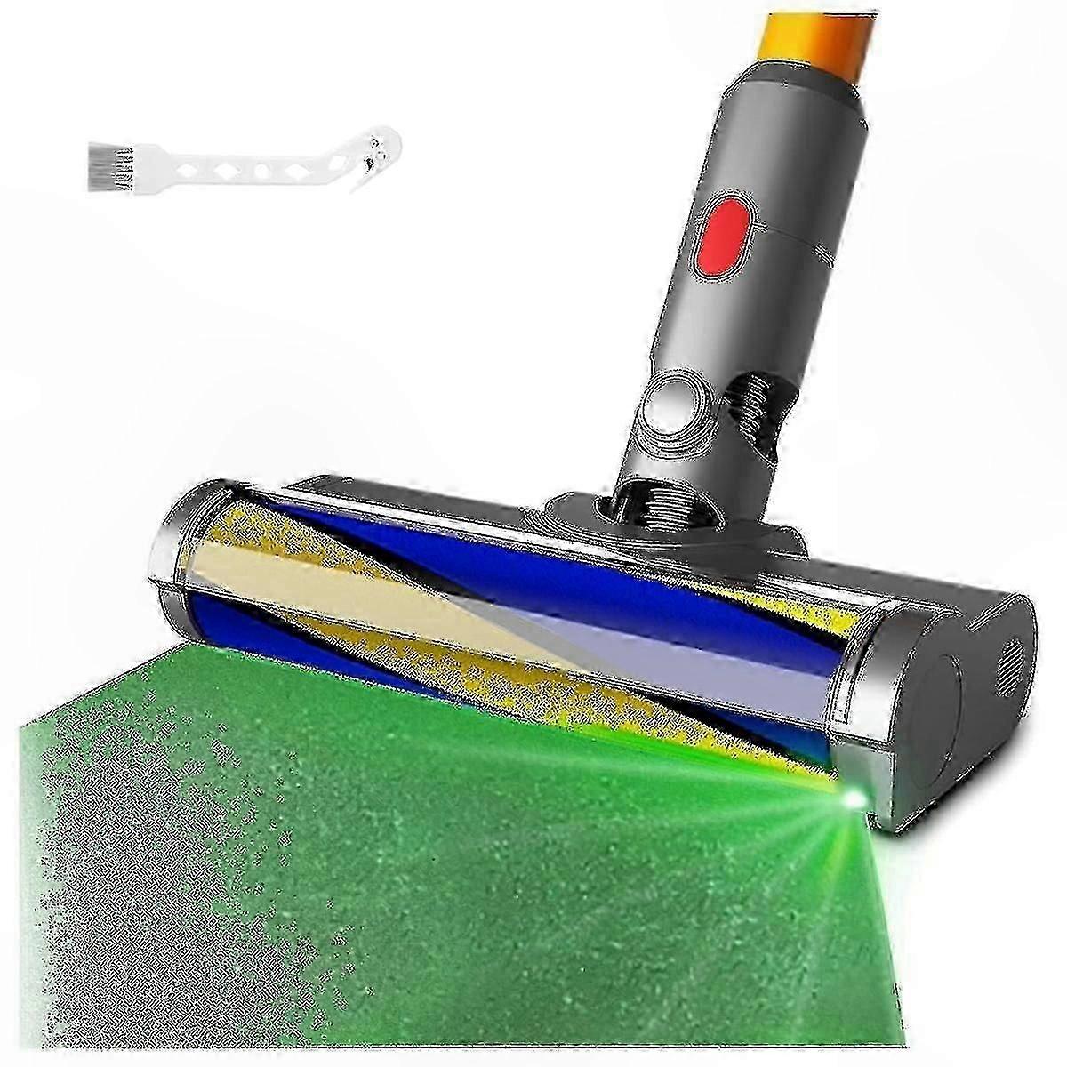 Vacuum Cleaner Head with Dust Detection Light, Soft Roller Attachment for Multi-Model Compatibility