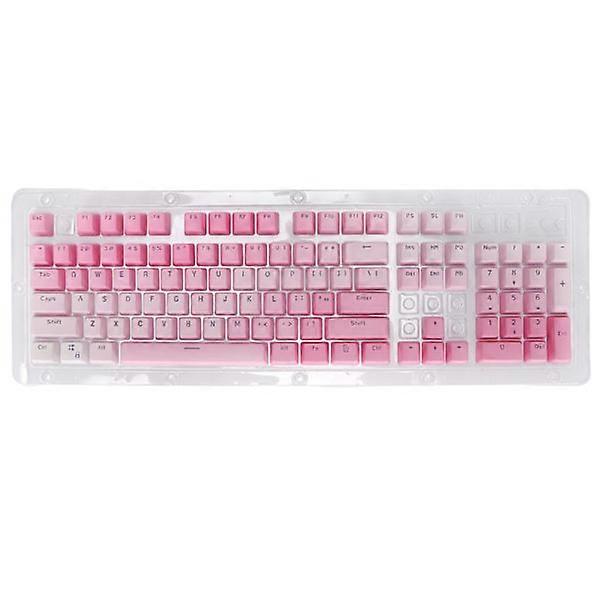 104 pcs Keycaps Pink White Dyeing Process Matte Appearance PBT Keycaps for 61/87/104 Keys Mechanical Keyboards