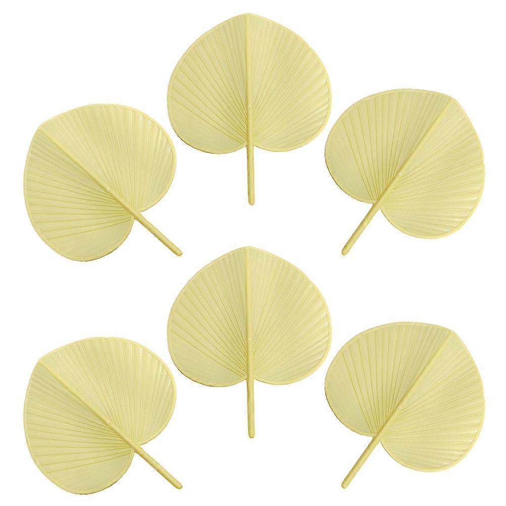 6pcs Plastic Portable Fans Summer Handheld Fans Chinese Style Hand Fans