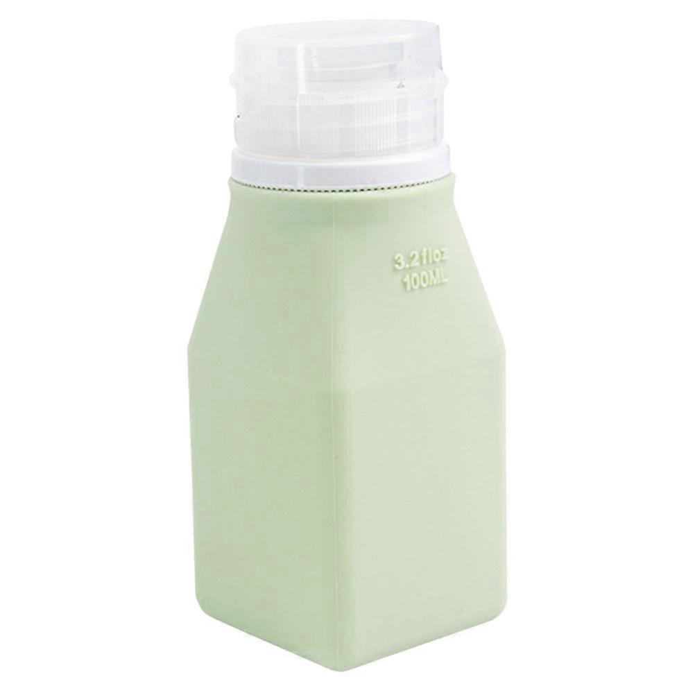 Travel Set of Refillable Hand Bottles Made of Silicone for Storage Light Green 100ml