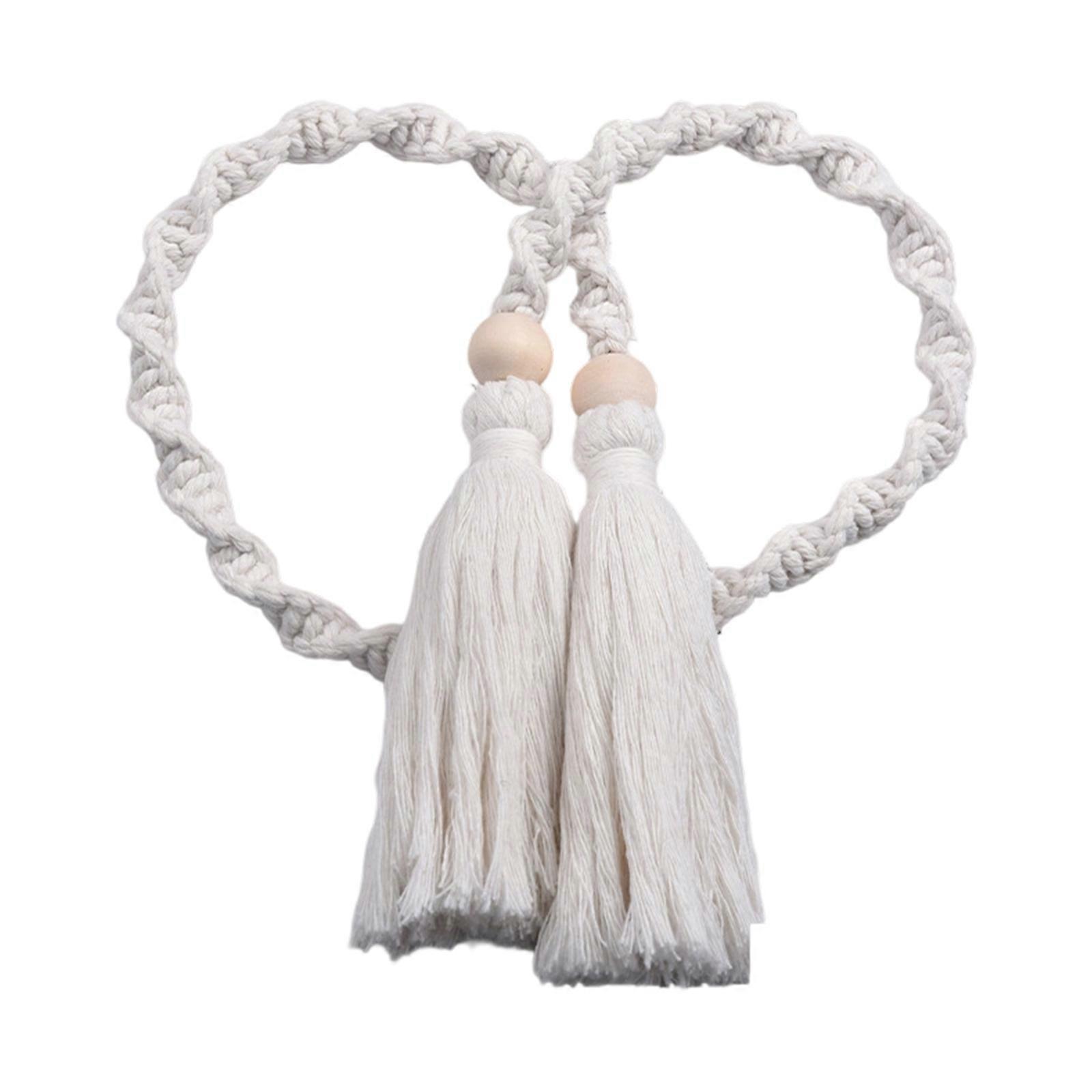 Curtain Tiebacks Handmade Braided Rope Knot Drape Tie Backs Decorative Curtain Holdbacks for Home Office Window Drapery Multicolor