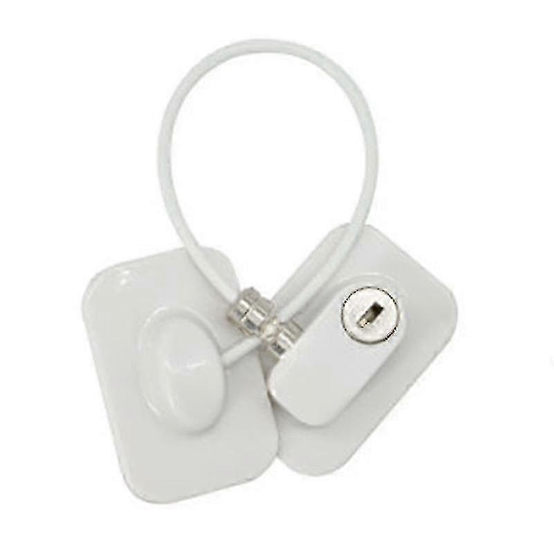 Refrigerator Lock with Key Refrigerator Cabinet Child Safety Childproof Suitable for Children Window Door Drawer 2 Pieces - White