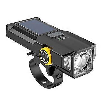 Bicycle Headlight Bike Front Light LED Torch Solar/ USB Rechargeable D2R9 J