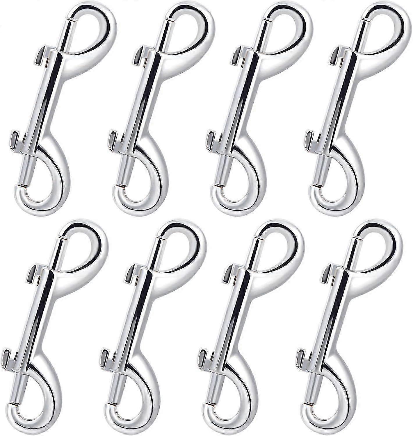 Double snap hook, 8 pieces stainless steel bolt snap chain snap hook