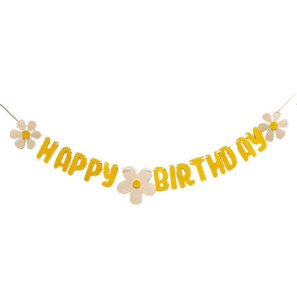 Happy Banner γενεθλίων Daisy Flower Kids Party Διακόσμηση σημαίας γενεθλίων X6Q8