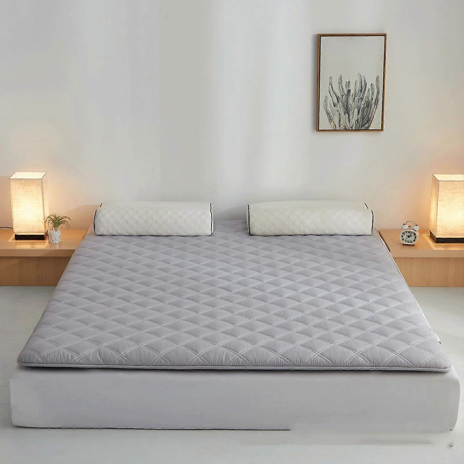 Soft Floor Mattress Non Slip Foldable Machine Washable Tatami Style Sleeping Pad 59x79 Grey All Season