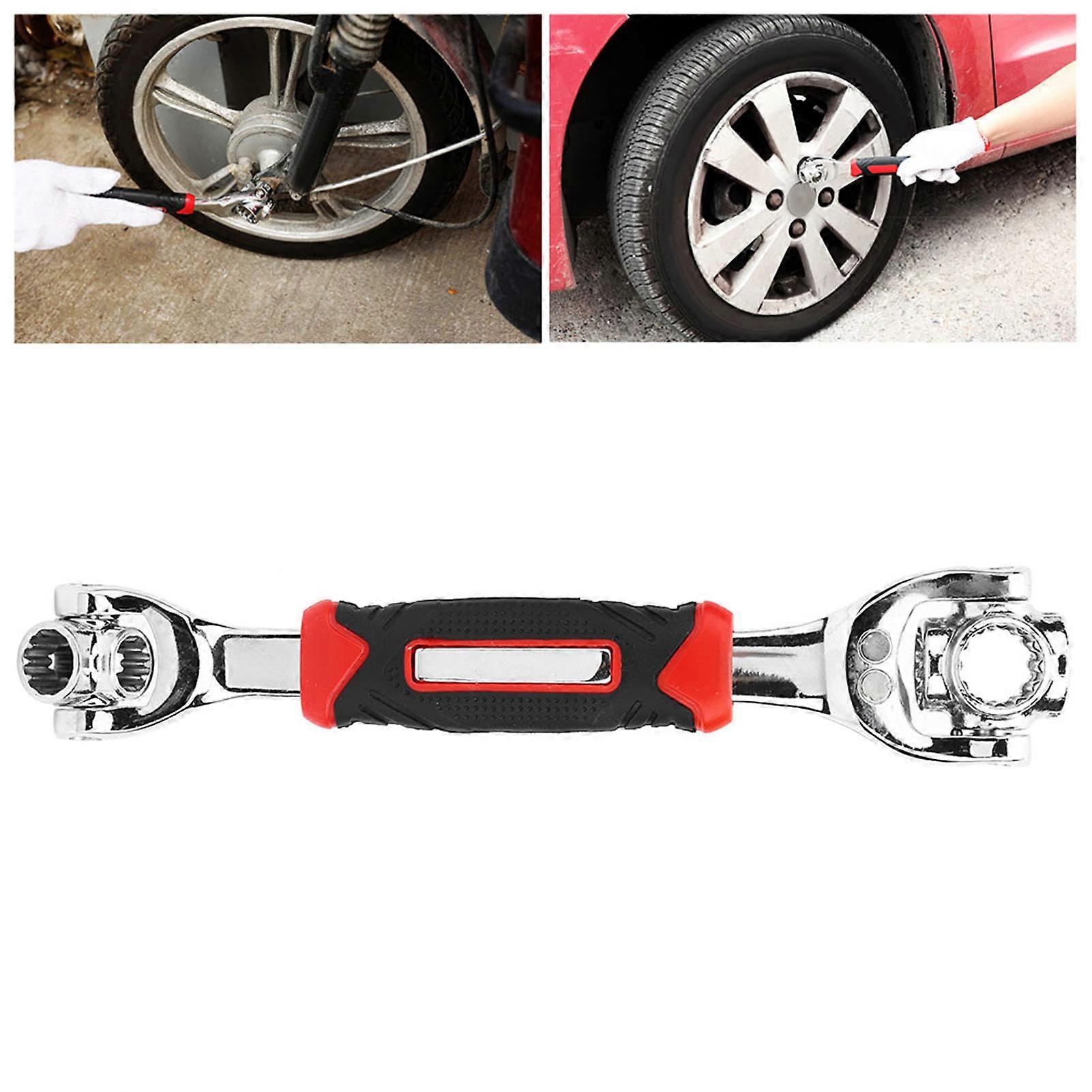 8 in 1 Multifunction Socket Wrench Rotating Dual Head Metric Dog Bone Spanner 8‑19 W/Magnet